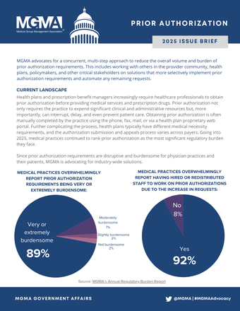 MGMA 2025 Prior Authorization Position Paper