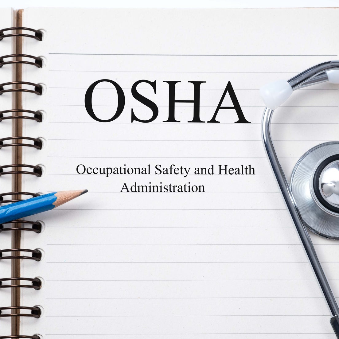 Occupational Safety and Health Administration printed on a notebook 